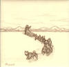 Ahgupuk original on ceramic tile of sled dog