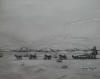Ahgupuk original pen and ink Eskimo sled dog scene