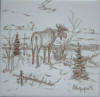 Ahgupuk ceramic tile of moose on tundra