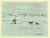 Ahgupuk card of Eskimo skier on the frozed arctic