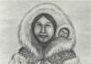 Ahgupuk card of Eskimo lady and her baby