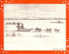 Ahgupuk card of Eskimo family sledding