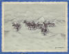 Ahgupuk card of Reindeer on tundra - American Artists Group, NY No. 10325