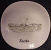Ahgupuk ceramic plate featuring Eskimos in oomiak