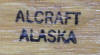 Alcraft Alaska stamp on wooden box