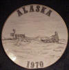 Viletta Arts Ahgupuk ceramic plate caribou sled scene 1970