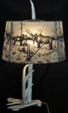 Ahgupuk lamp shade village sled dog scenes