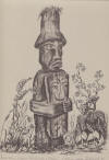 DeArmond print titled Old Totem Figure Chief with a Copper