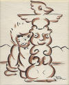 Carole Gough watercolor ~ Eskimo with totem