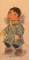 Kickbush original painting of Eskimo girl