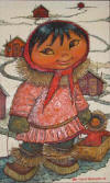 Kickbush original Eskimo girl in village
