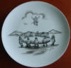 Mayokok ceramic plate featuring Eskimo Blanket toss