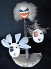 Gene Tiulana Three miniature masks