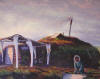 Weyahok Rock original painting of Eskimo home
