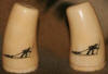 Weyahok ivory scrimshaw pepper and salt shakers